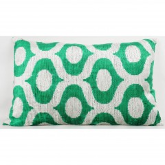 IKAT SILK UNIQUE GREEN WHITE Q7     - CUSHIONS